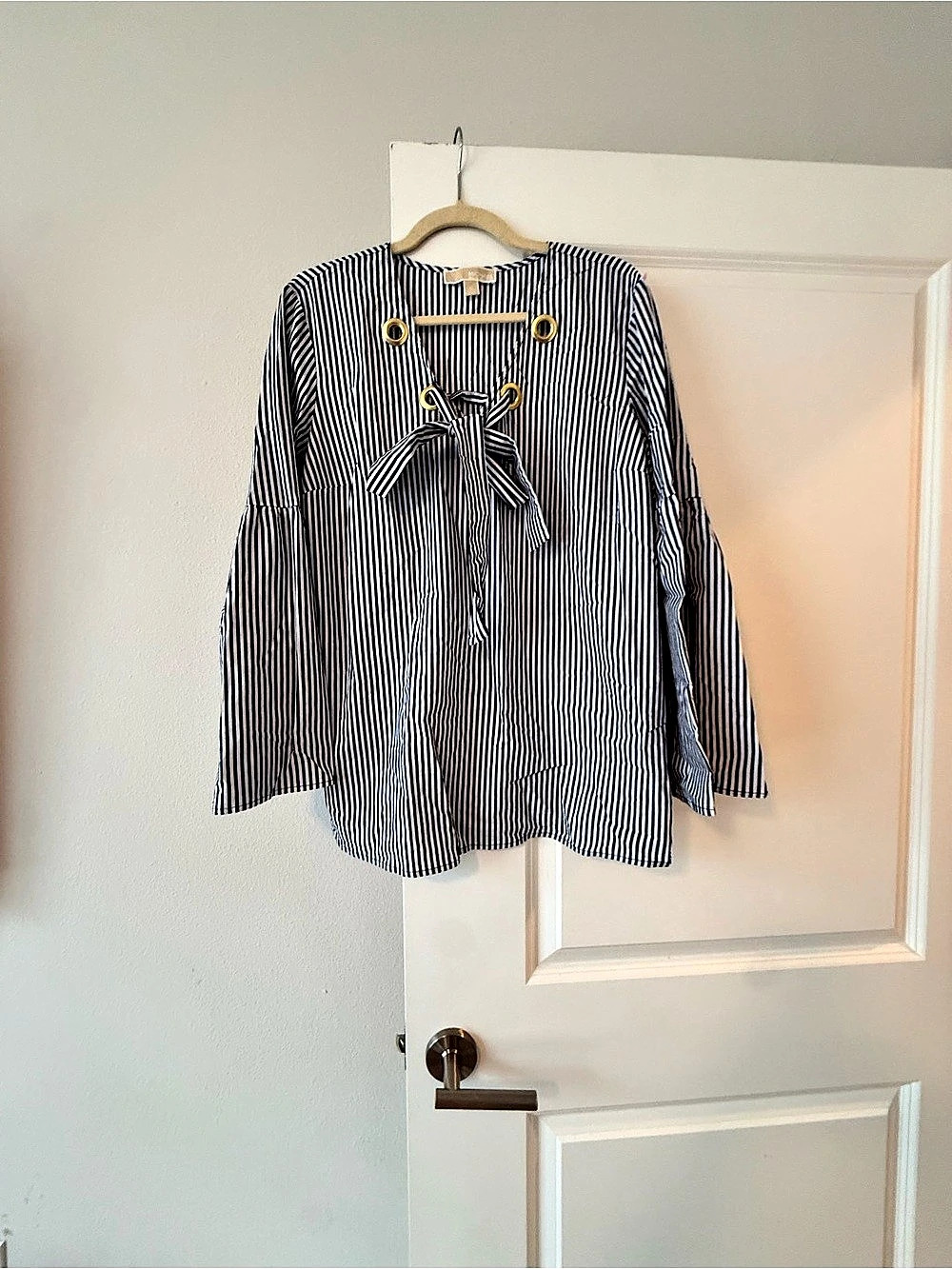 Michael Kors Striped Blouse in Blue & White Size XL